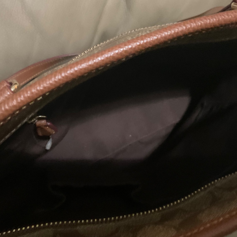 Coach Medium  “C”  Tote Brown and Tan - Picture 7 of 8